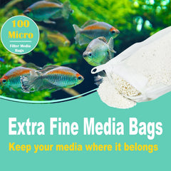 AQUANEAT 3x8-inch bag pack ready for versatile filtration setups.