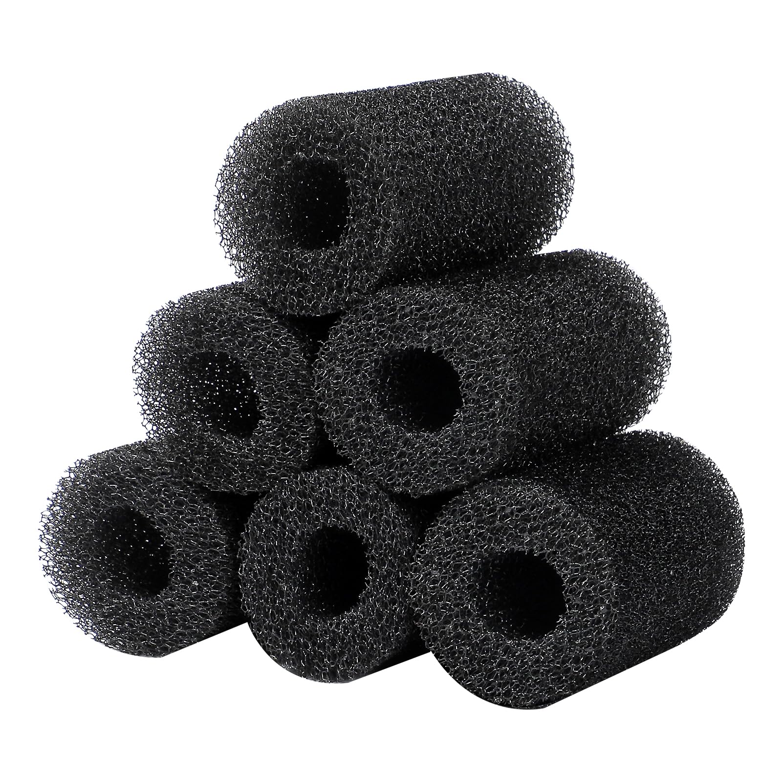 AQUANEAT 6-pack pre-filter sponge packaging shows flat pieces for easy storage and setup.