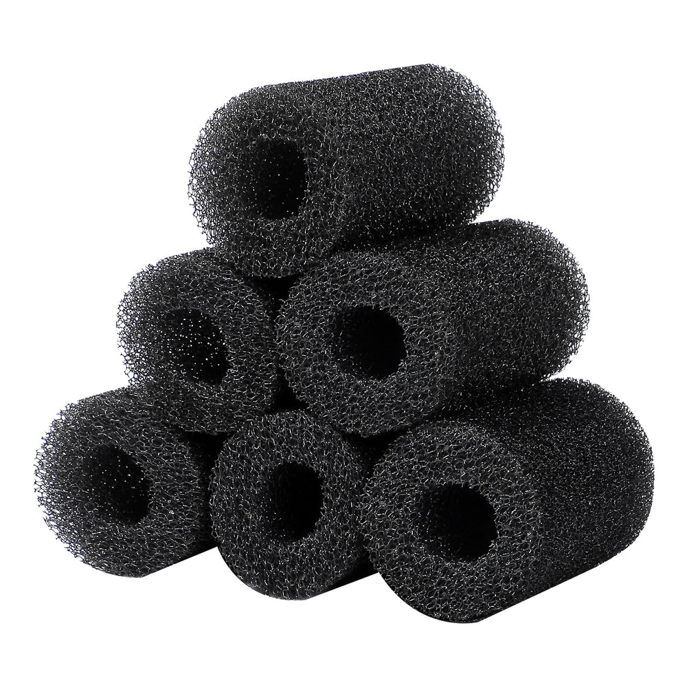 AQUANEAT 6-pack pre-filter sponge packaging shows flat pieces for easy storage and setup.