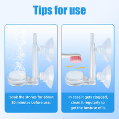 AQUANEAT diffuser accessories including tubing and suction cups for secure setup