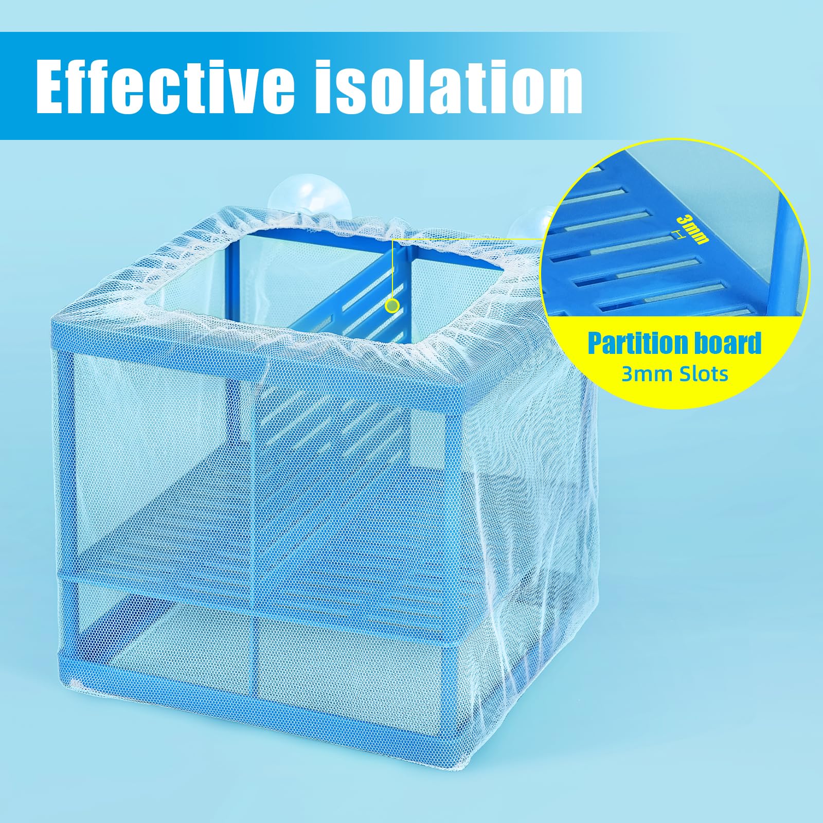 AQUANEAT adjustable compartments support isolating aggressive fish or fry development stages