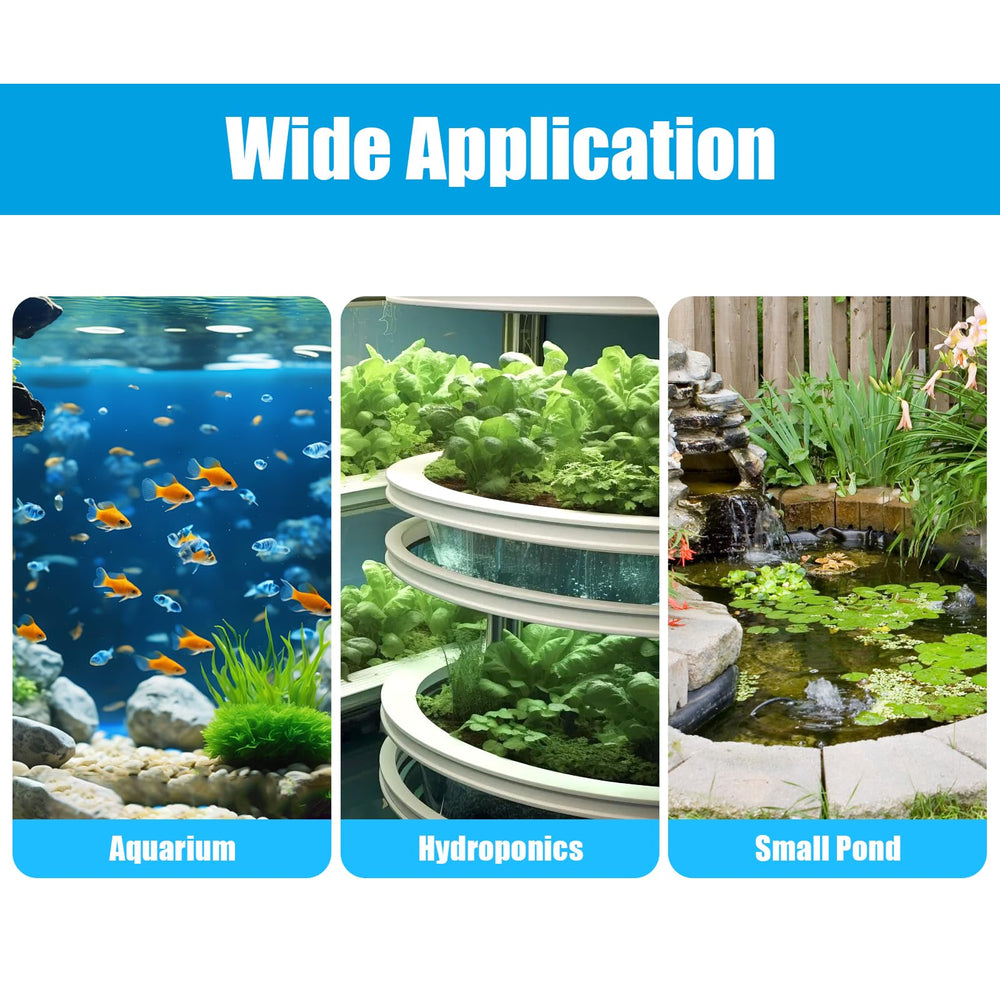 AQUANEAT Aquarium air pump with air stones demonstrates enhanced oxygenation.
