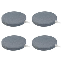 AQUANEAT Air Stone Disc 4-Pack in an aquarium showing dense bubbles for improved oxygenation