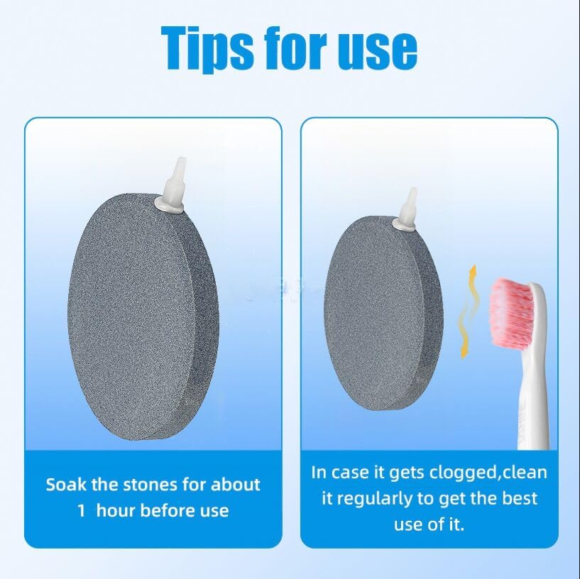 AQUANEAT Air Stone Disc 4-Pack connected to a DWC reservoir's air line for aeration