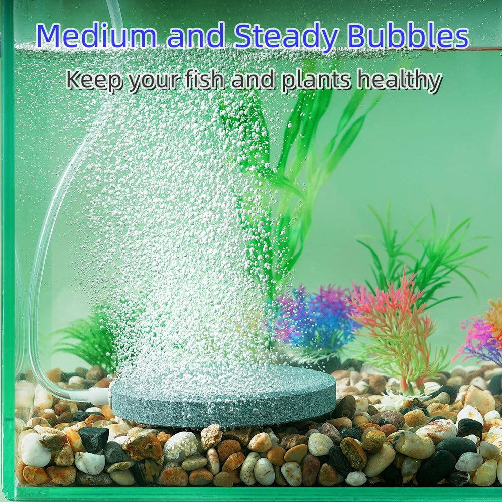 AQUANEAT Air Stone Disc 4-Pack used in hydroponics highlighting diffuser bubbles for nutrient solution circulation