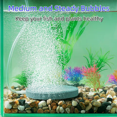AQUANEAT Air Stone Disc 4-Pack used in hydroponics highlighting diffuser bubbles for nutrient solution circulation