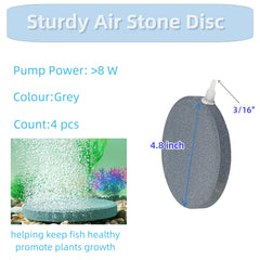 AQUANEAT Air Stone Disc 4-Pack installed in a pond with gentle bubbles and surface movement