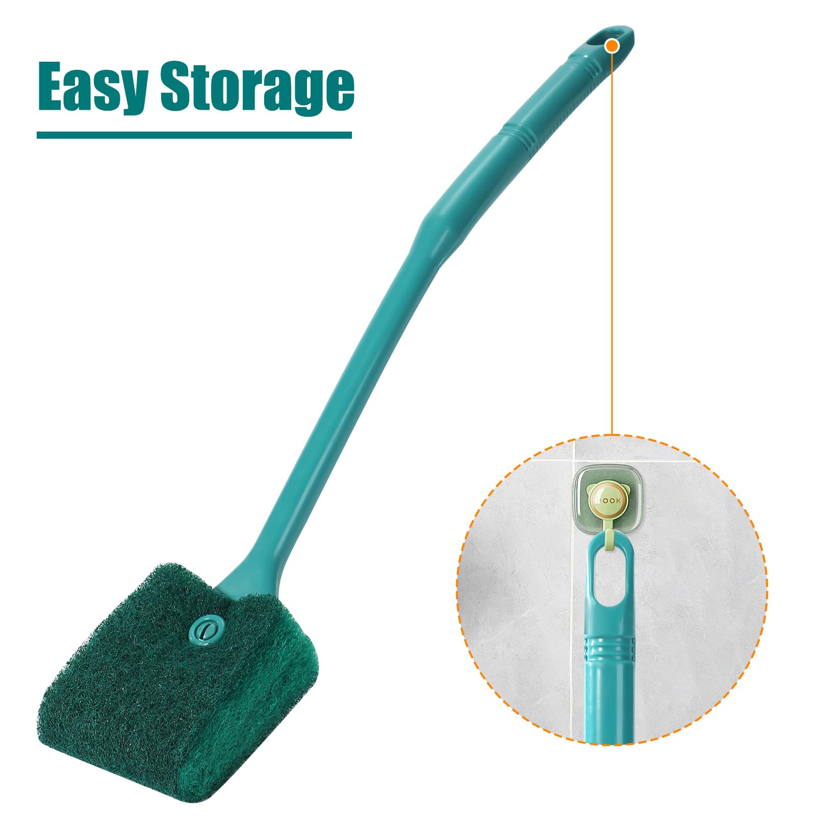 AQUANEAT algae scraper with long handle reaches corners without bending