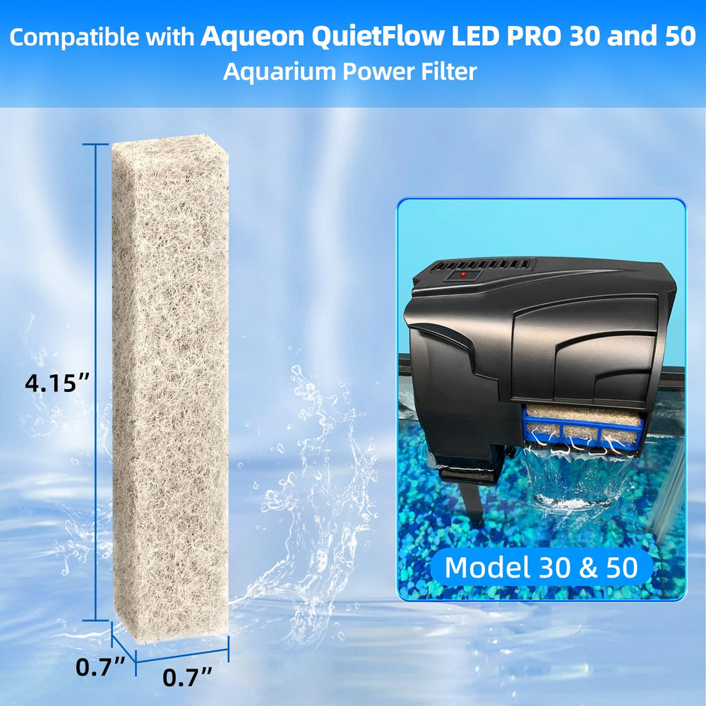 AQUANEAT ammonia reducer pads in-filter showing compatibility with QuietFlow
