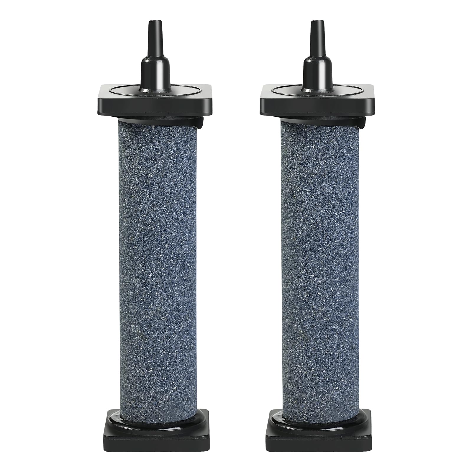 AQUANEAT aquarium 5 inch air stone cylinder front view demonstrates dense bubbles for oxygenation.