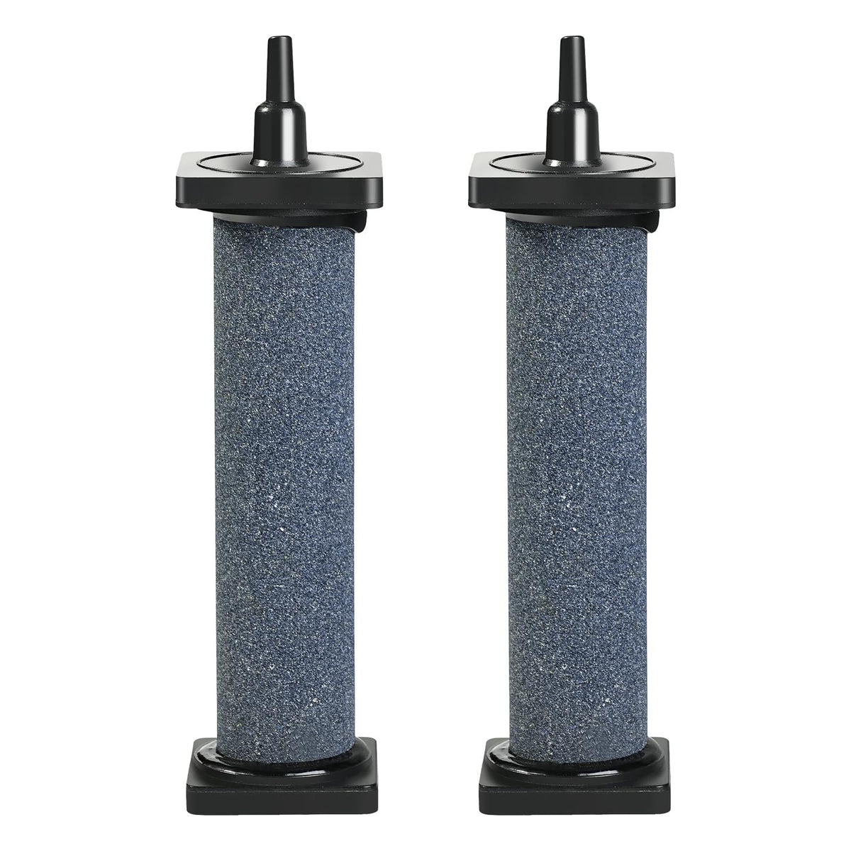 AQUANEAT aquarium 5 inch air stone cylinder front view demonstrates dense bubbles for oxygenation.