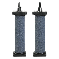 AQUANEAT aquarium 5 inch air stone cylinder front view demonstrates dense bubbles for oxygenation.