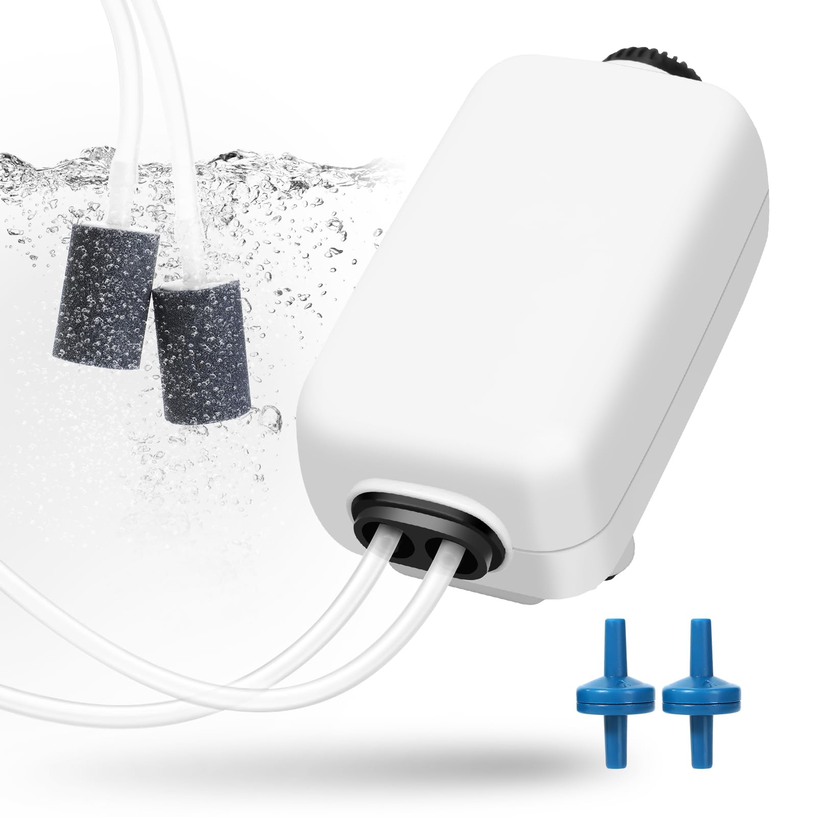 AQUANEAT aquarium air pump provides reliable aeration for 100-gallon tanks.