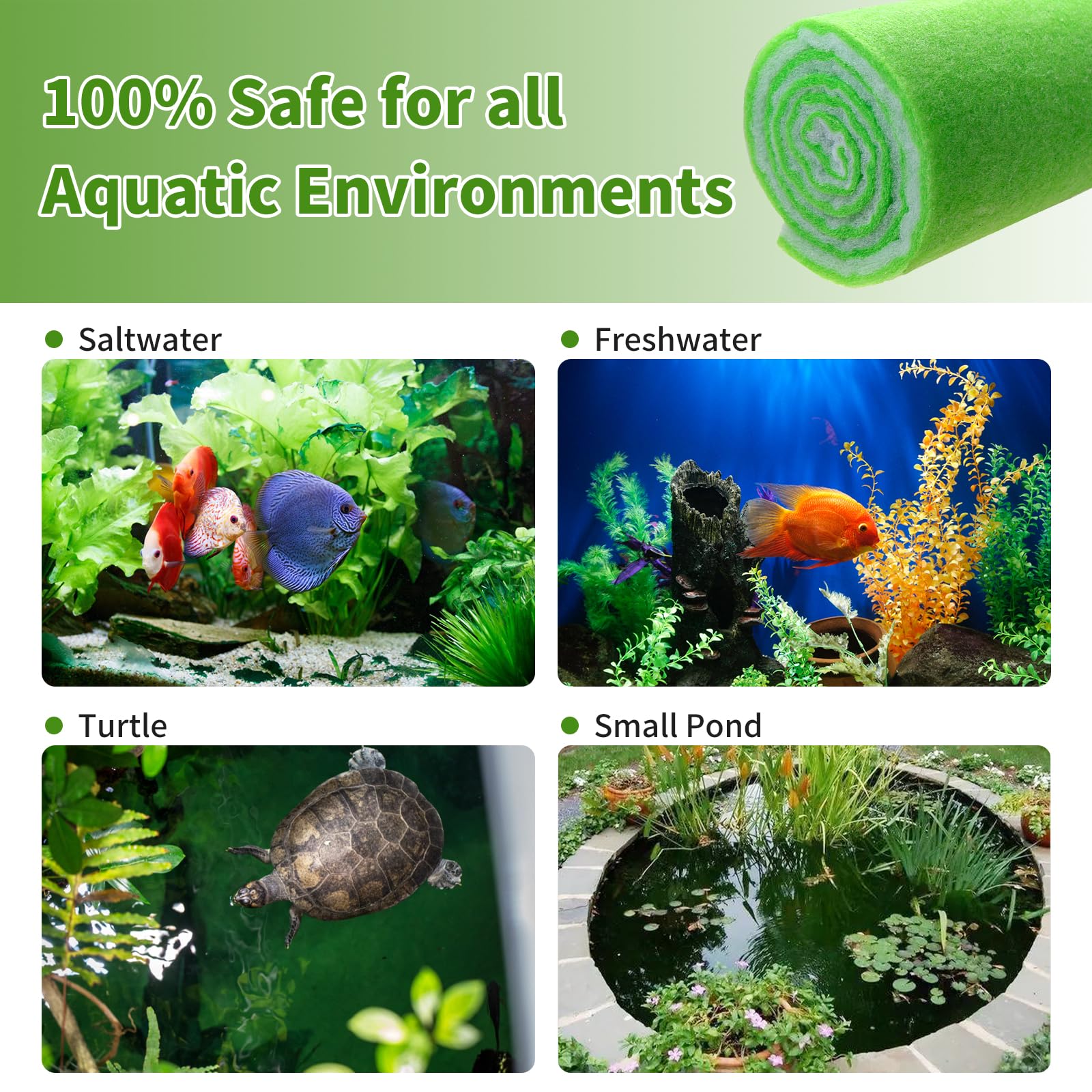 AQUANEAT aquarium filter media pad installed in a canister system in-tank setup.