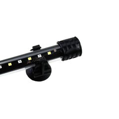 AQUANEAT submersible aquarium light in-water close-up shows blue glow for night viewing
