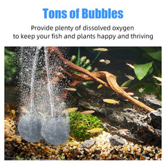 AQUANEAT aquarium oxygen diffuser demonstrates steady bubbles promoting healthy fish tank circulation