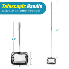 AQUANEAT aquarium net doubles as debris skimmer for cleaner water.