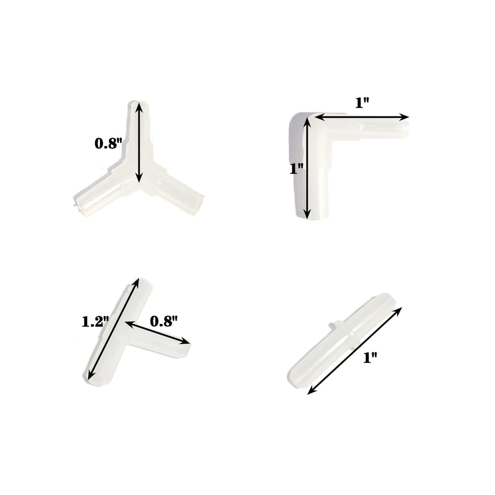 AQUANEAT aquarium T-connector enabling split airflow to multiple stones.