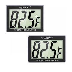 AQUANEAT aquarium thermometer with large LCD display for easy temp checks in fish tanks.