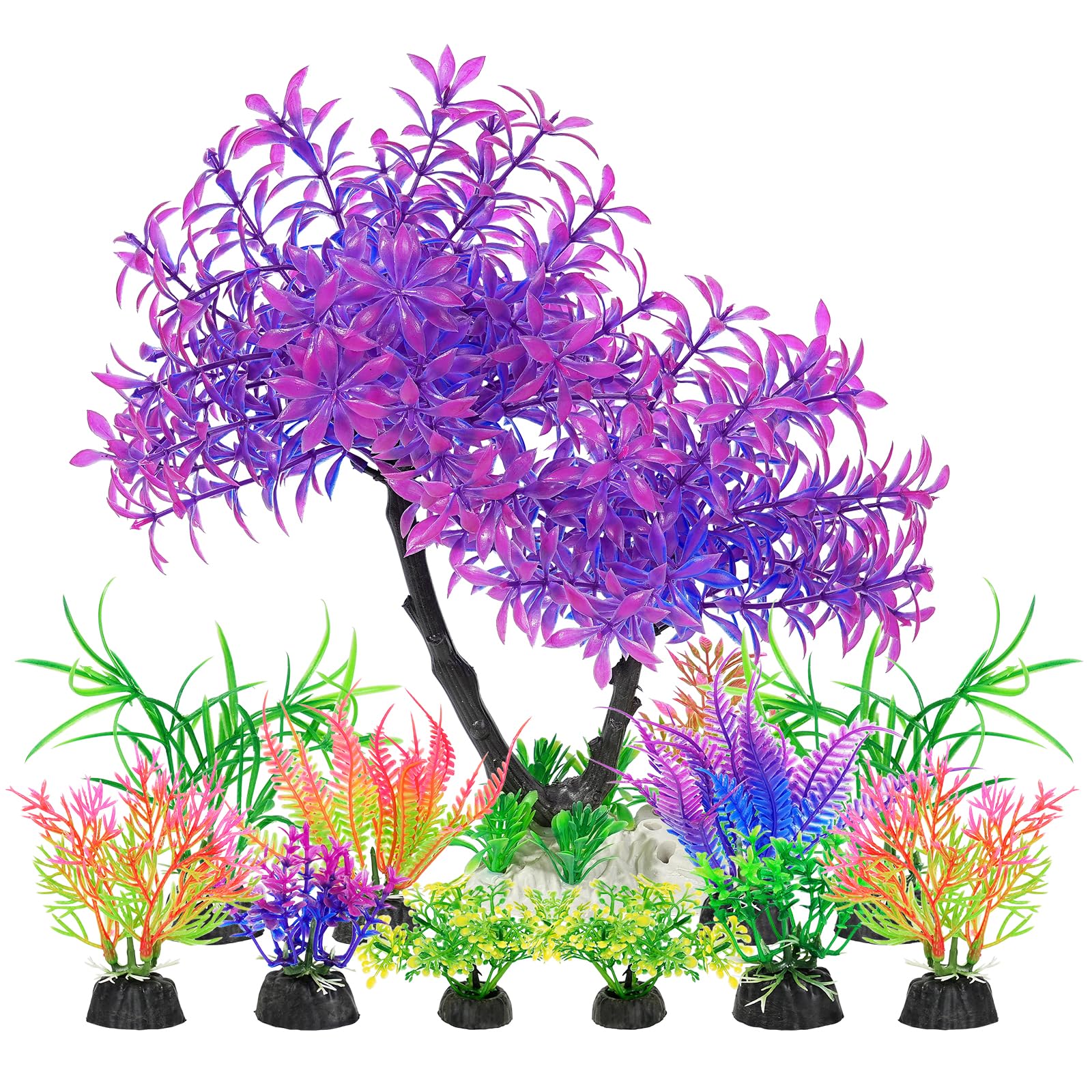 AQUANEAT purple tree 11inch artificial plant adds height and visual interest