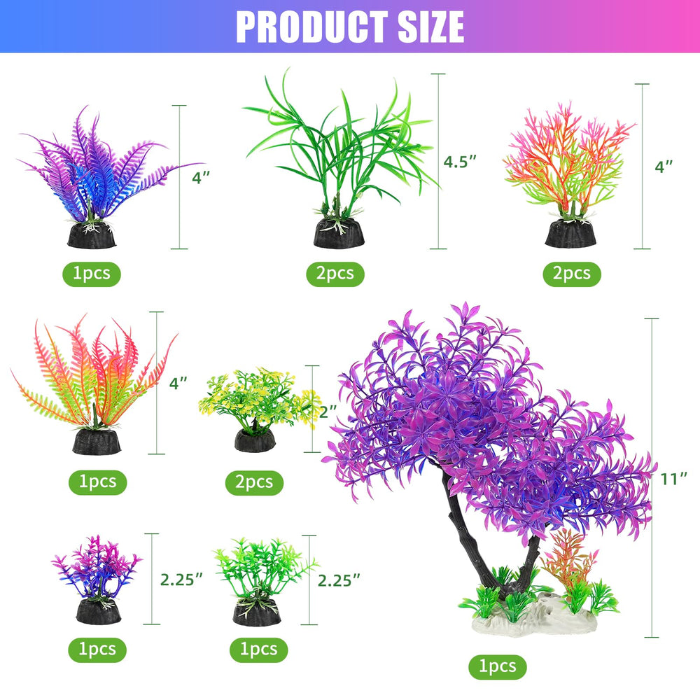 AQUANEAT small 2-4inch artificial plants fill gaps and create realistic layout
