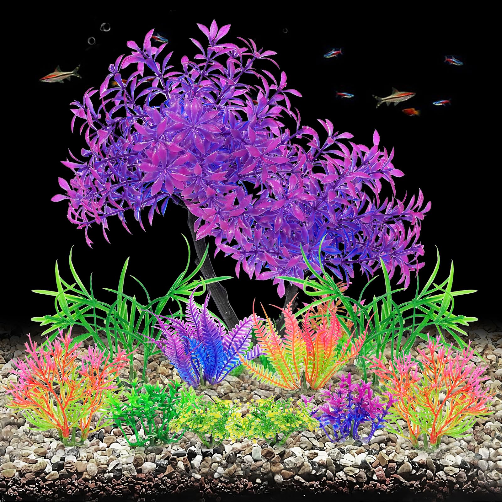 AQUANEAT soft-leaf artificial plant is fish-safe and gentle on fins