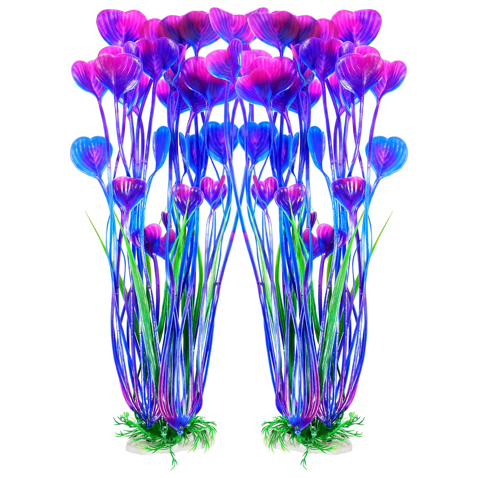 AQUANEAT artificial fish tank plants 15.5-inch purple display brightens large aquariums.