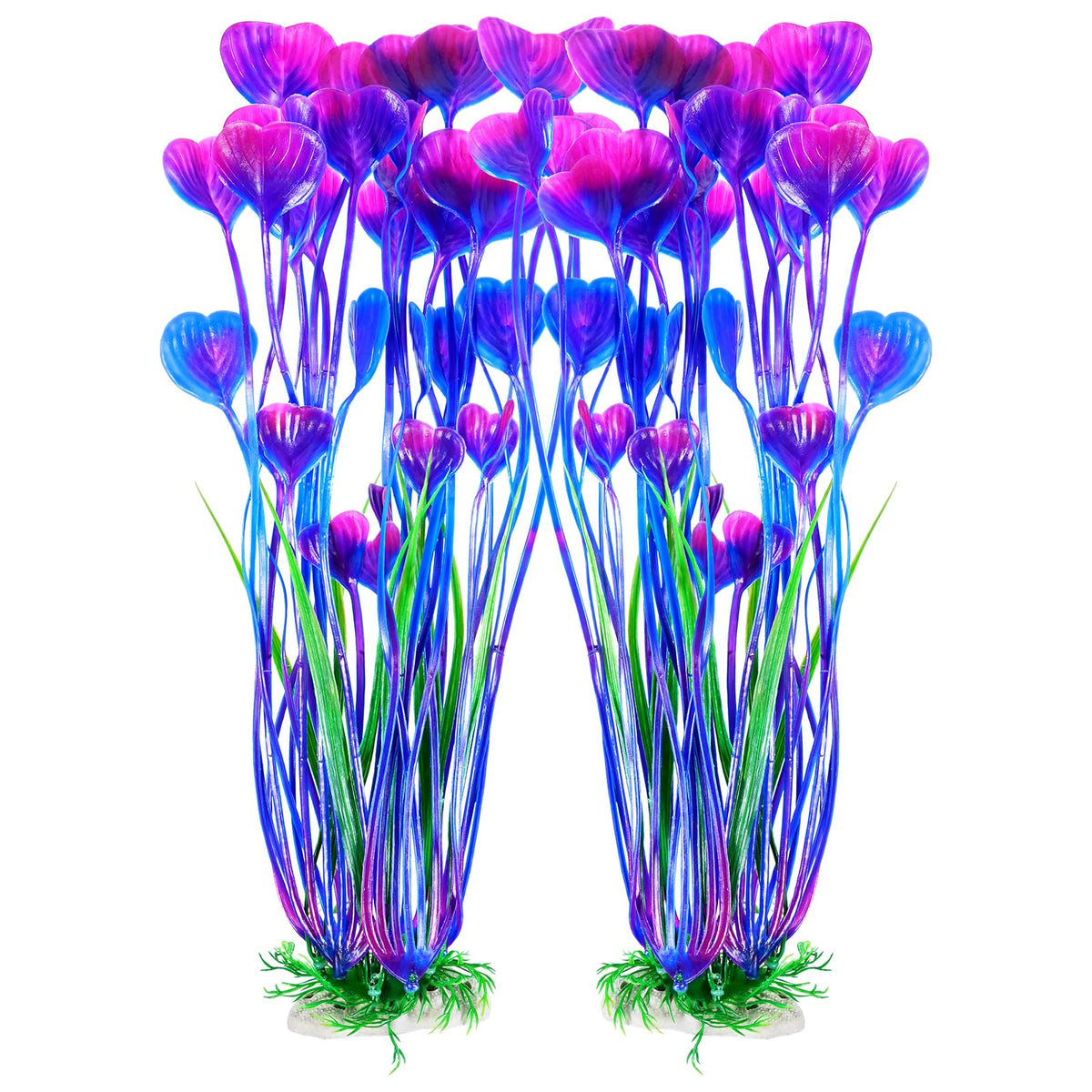 AQUANEAT artificial fish tank plants 15.5-inch purple display brightens large aquariums.