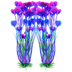 AQUANEAT artificial fish tank plants 15.5-inch purple display brightens large aquariums.