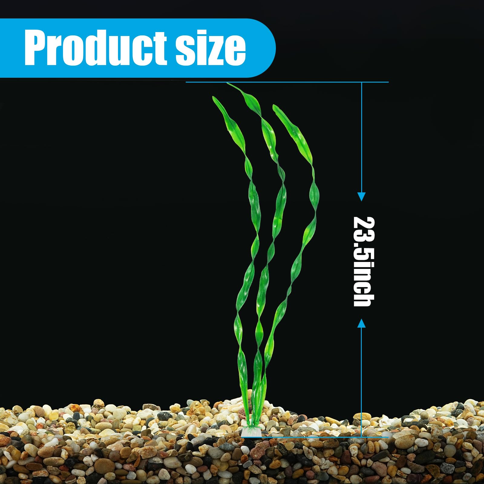 AQUANEAT artificial-seaweed decorations soft-leaves provide safe hiding zones for fish.