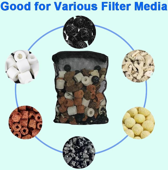 AQUANEAT filter bags shown inside a canister filter illustrating media containment.