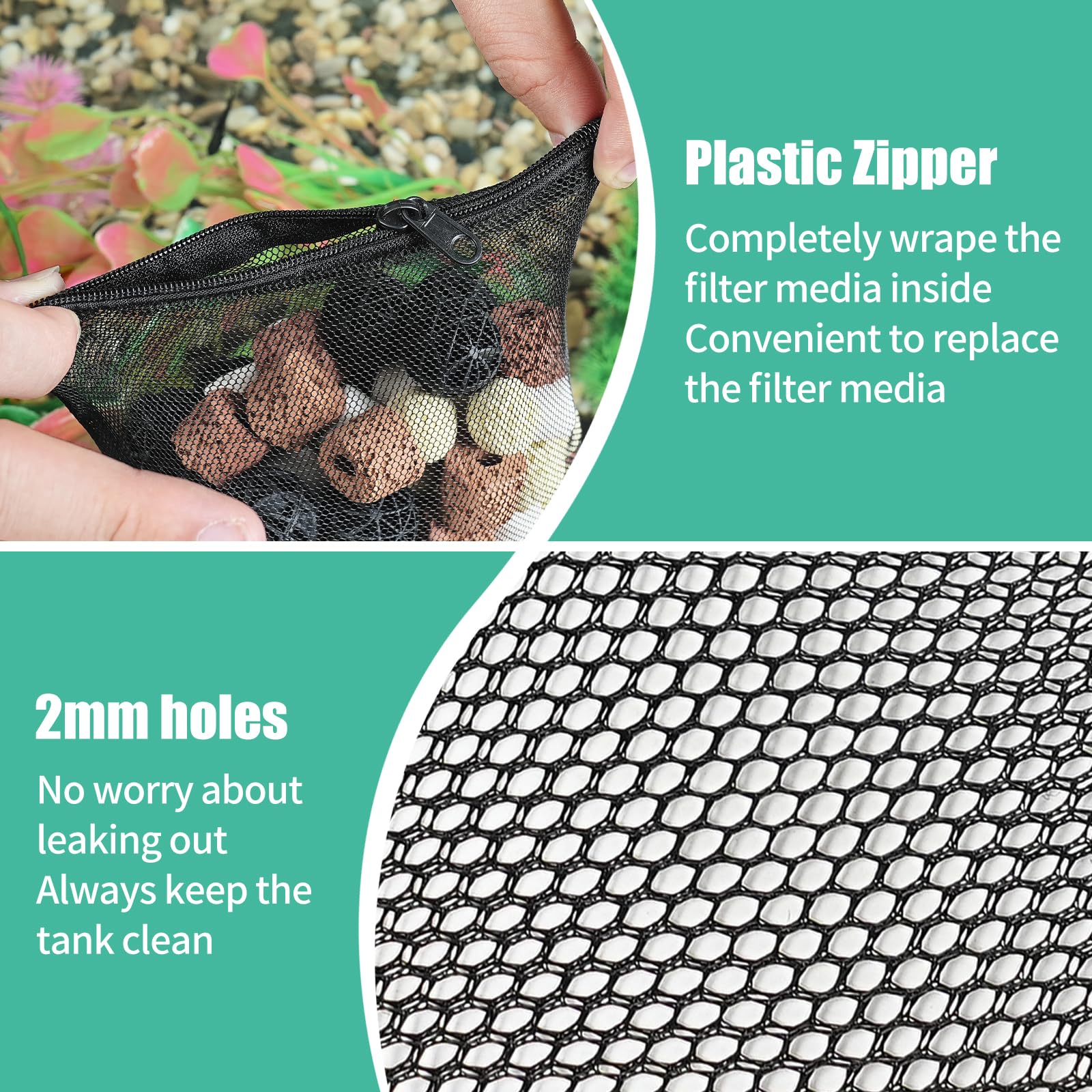 AQUANEAT bags with zipper-top design for secure fill and easy reuse.