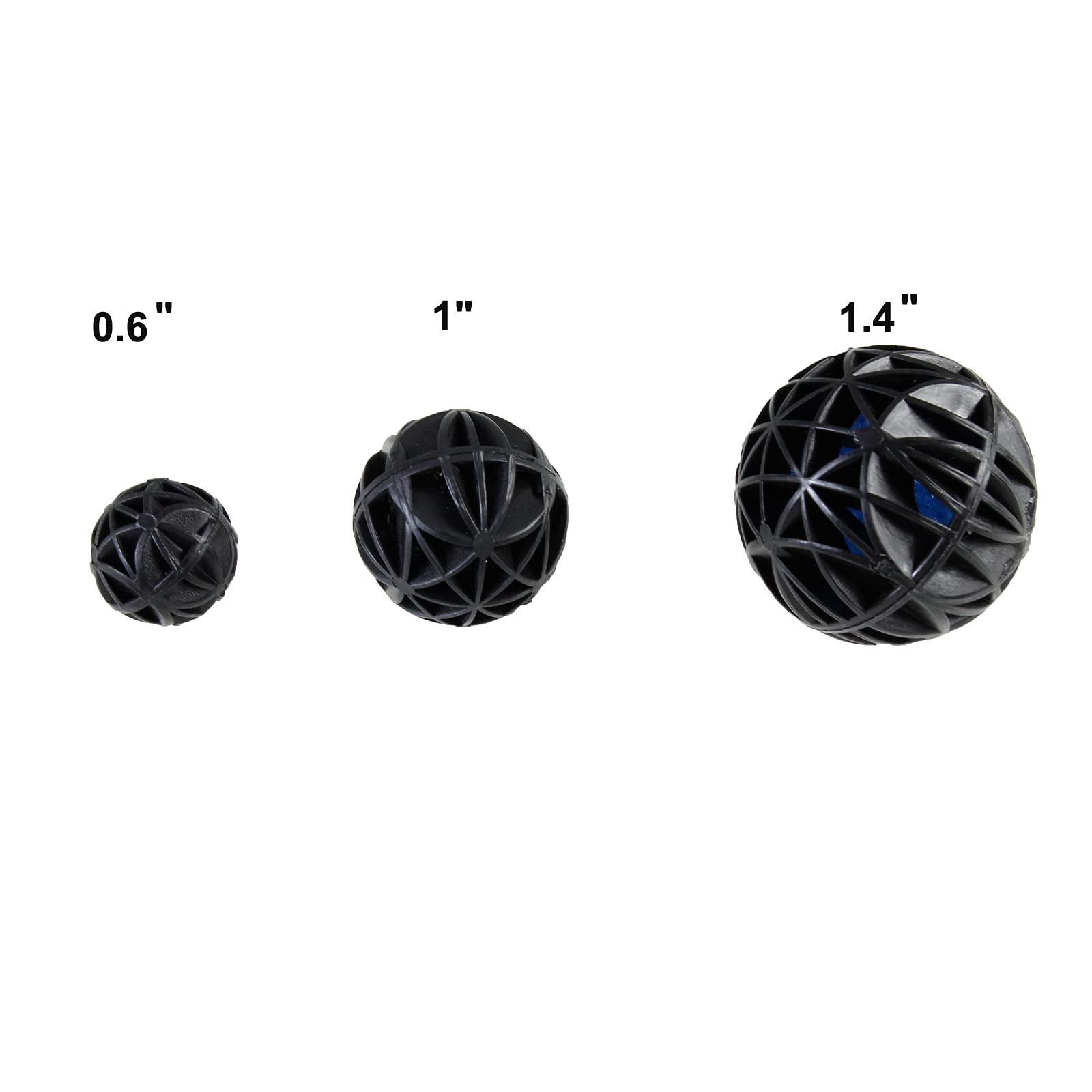 AQUANEAT bio balls packaging highlights 100-piece set for easy inventory in ponds and tanks.