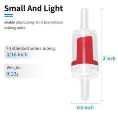 AQUANEAT check valve close-up shows durable plastic design for aquarium use.