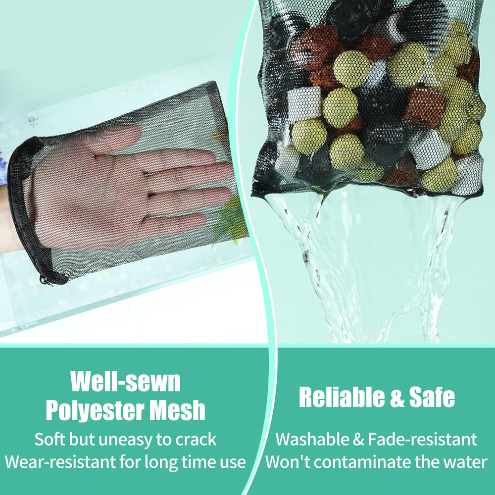 AQUANEAT coarse mesh bags enable steady water flow for media like carbon.