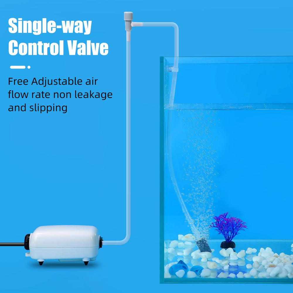AQUANEAT valve with tubing connections enabling reliable aquarium aeration