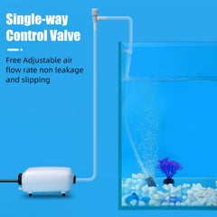 AQUANEAT valve with tubing connections enabling reliable aquarium aeration
