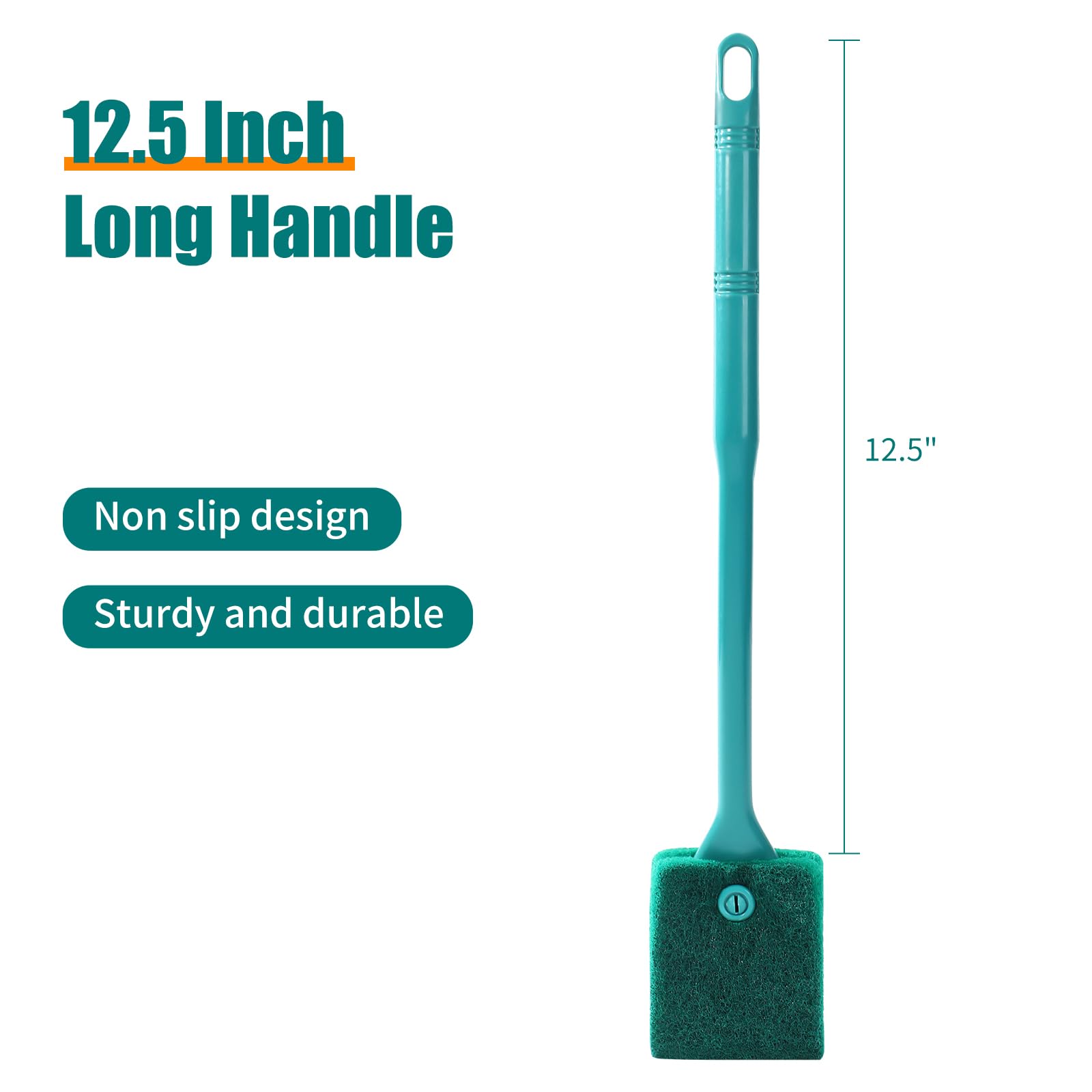 AQUANEAT double-sided sponge brush for quick algae scrubbing and tank cleaning