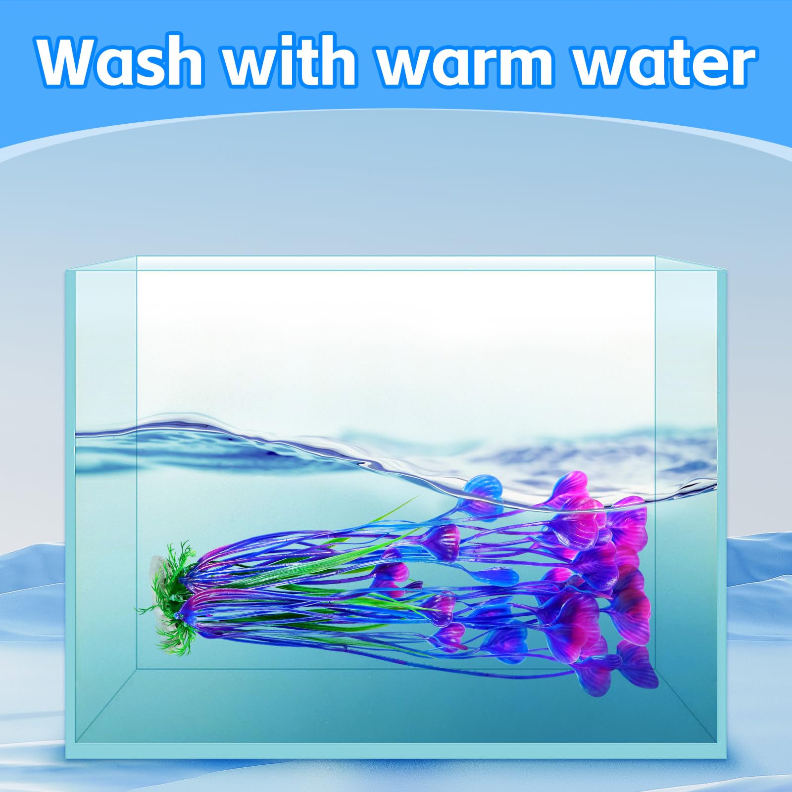 AQUANEAT easy-clean plastic plants ready for quick rinse and reuse.