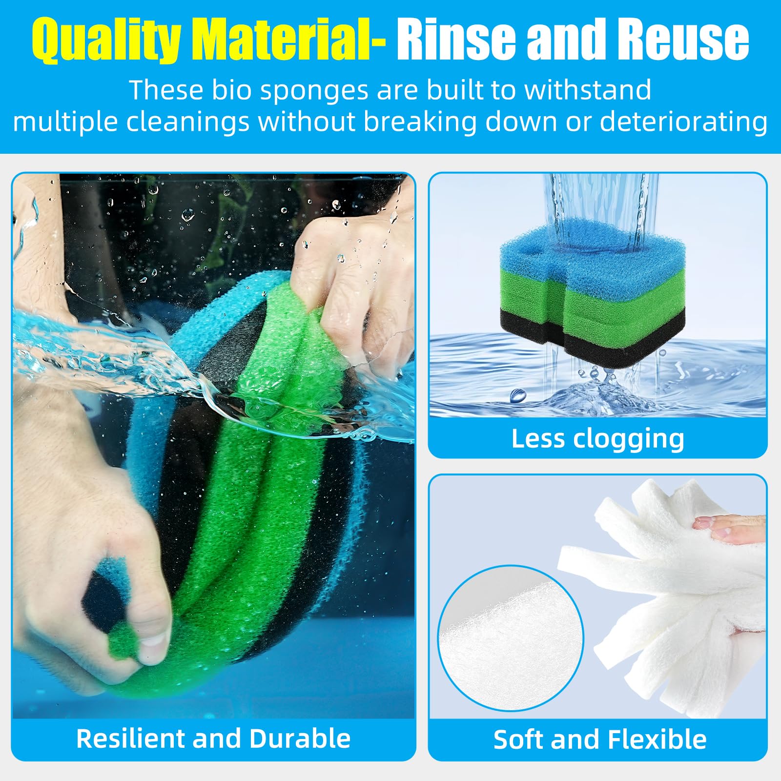 AQUANEAT white floss pads provide fine filtration for clear aquariums.