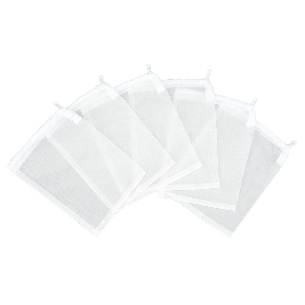 AQUANEAT filter media bags in-pack 6pc show extra-fine 100 micron mesh for precise filtration.