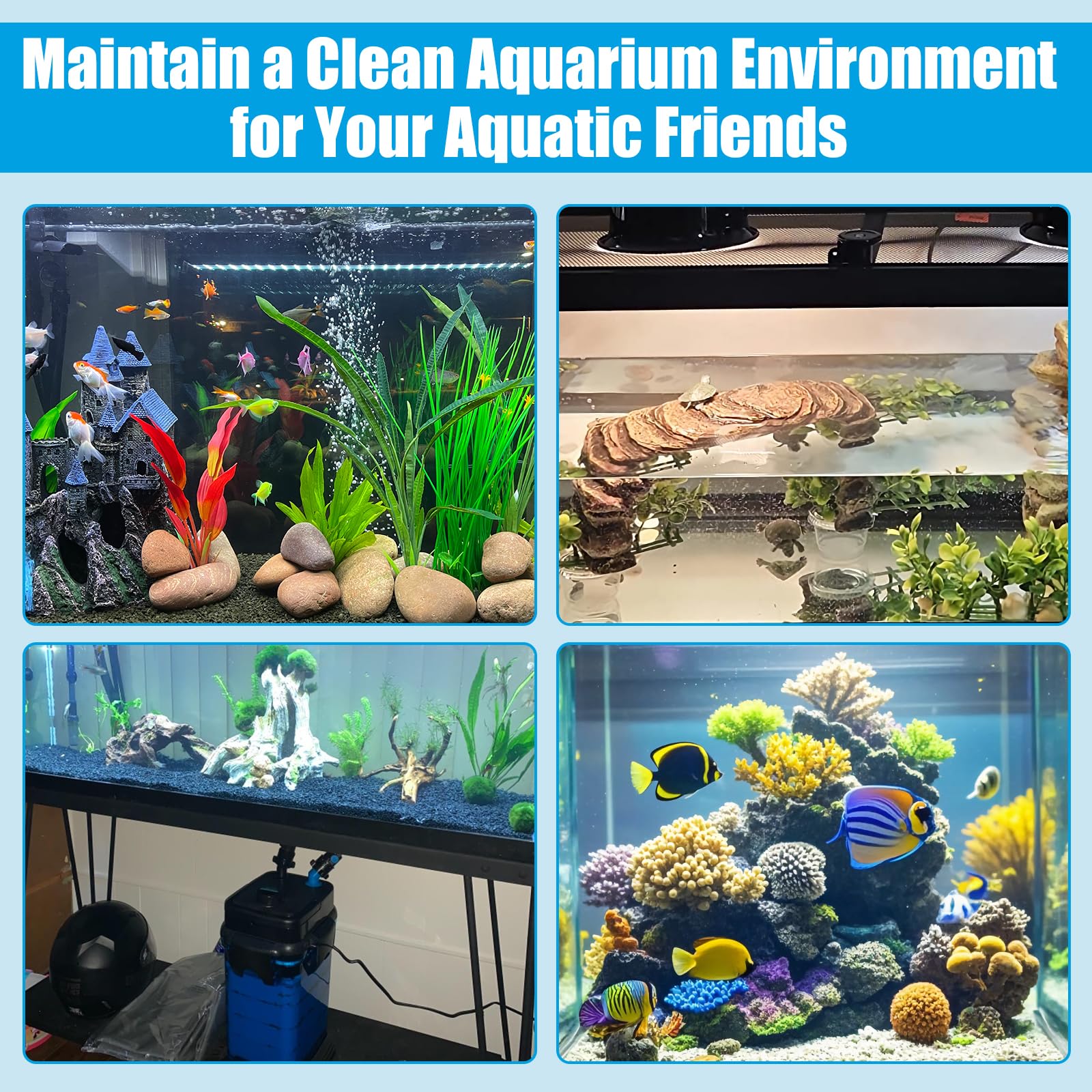 AQUANEAT filter media inside view displays complete sponge and floss set.