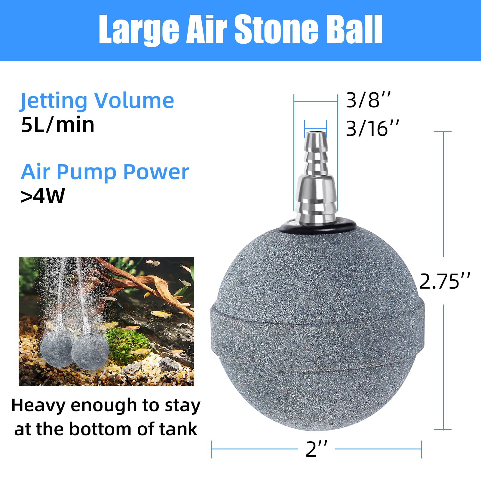 AQUANEAT fine bubbles diffuser in action improving oxygenation for fish tank