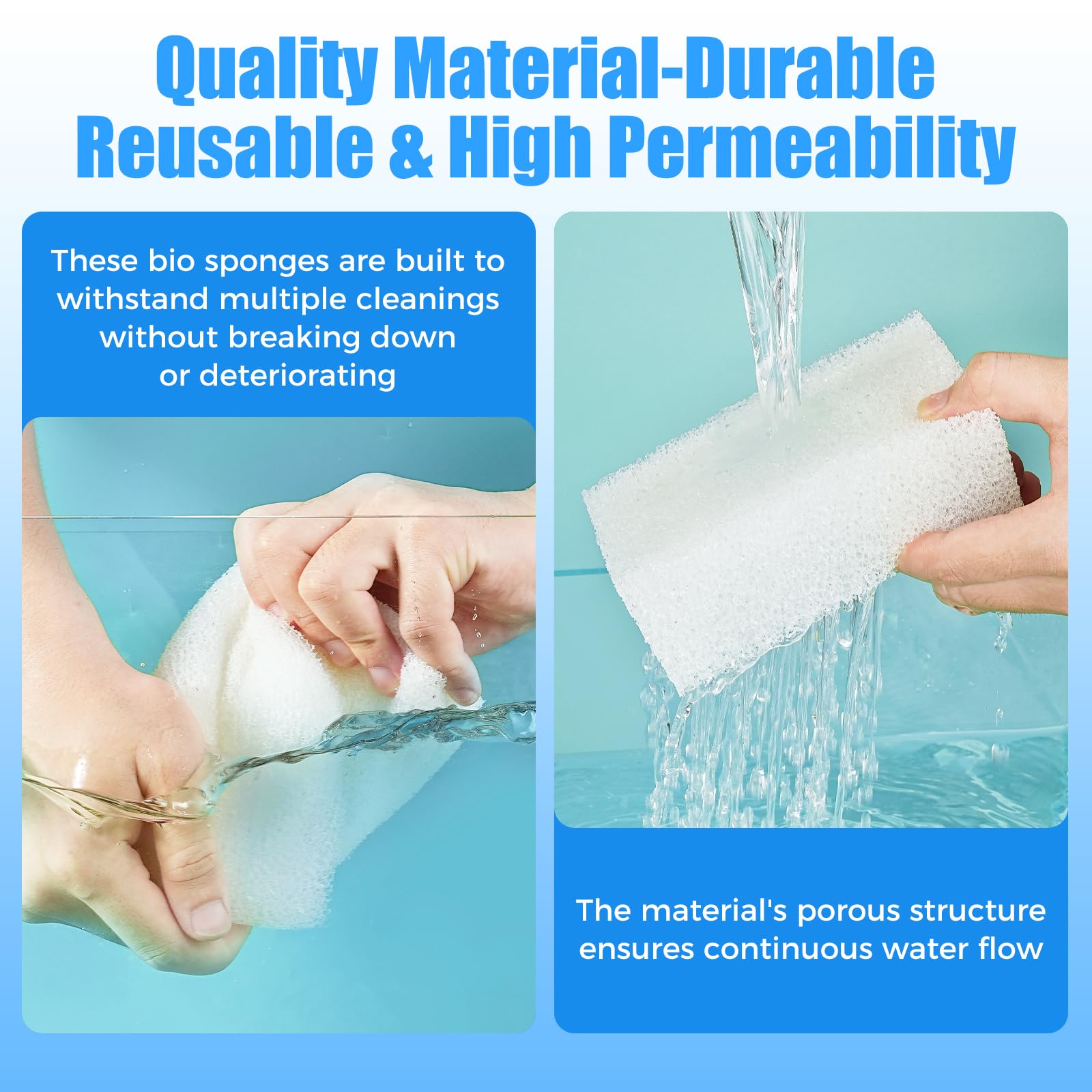 AQUANEAT foam filter pad supports biofilm growth for beneficial bacteria