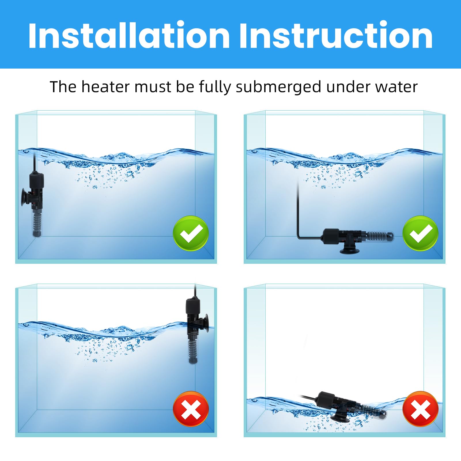 AQUANEAT free thermometer strip helps monitor water temperature at a glance
