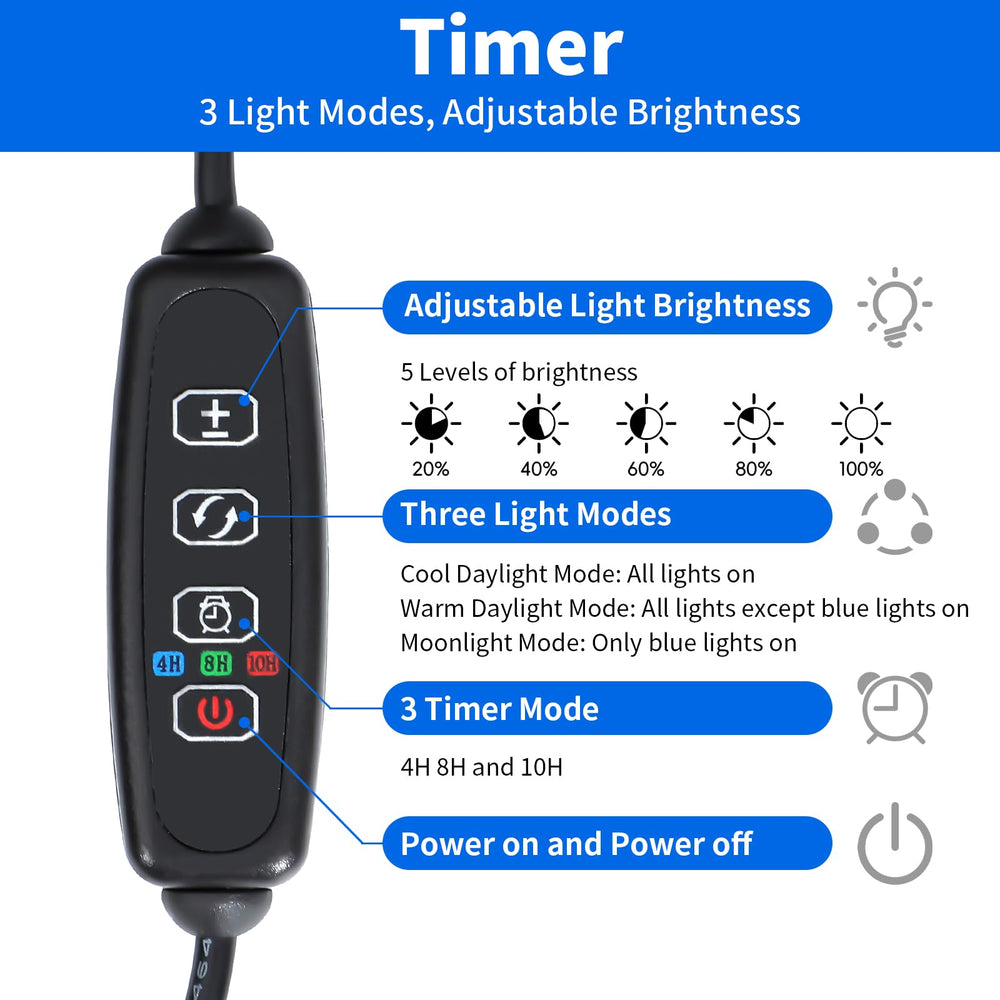 AQUANEAT LED light with extendable brackets for secure tank setup.