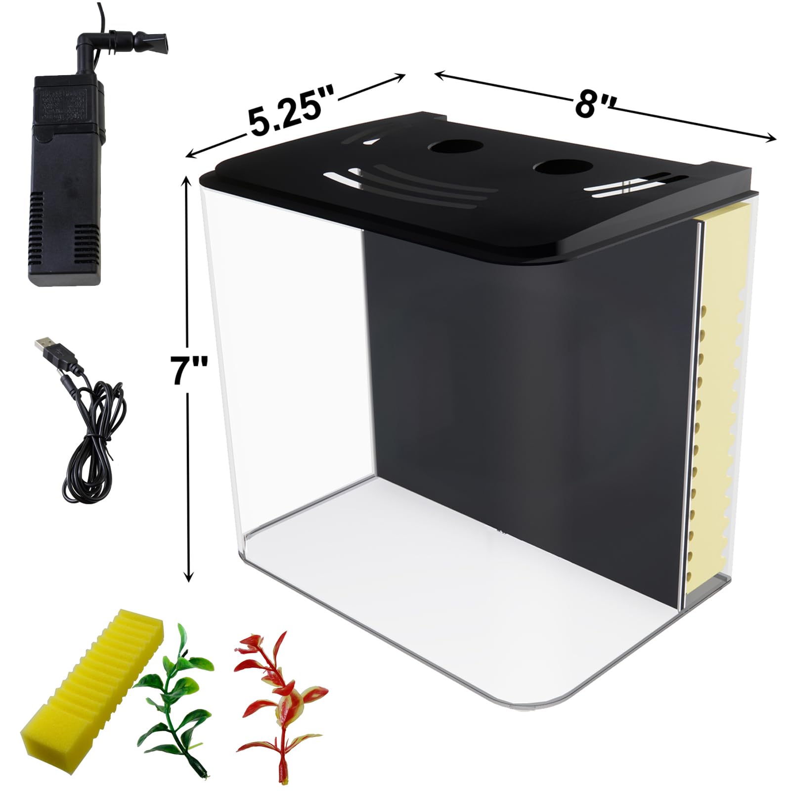 AQUANEAT LED hood glow brightens the tank and enhances viewing.