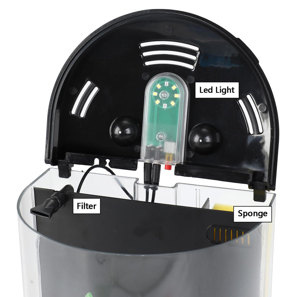 AQUANEAT LED light hood illuminates the aquarium to enhance colors and decorations.