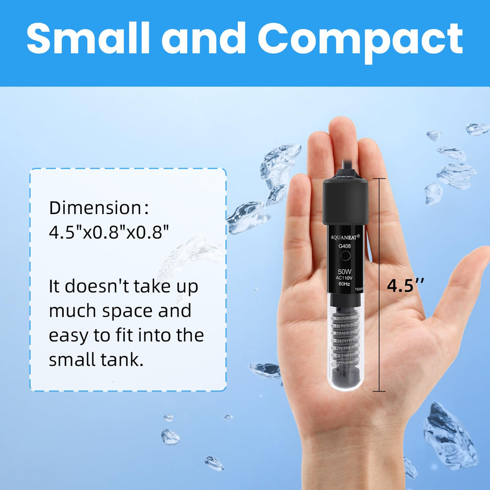 AQUANEAT mini preset thermostat 78°F showcases reliable temperature control for tropical fish.