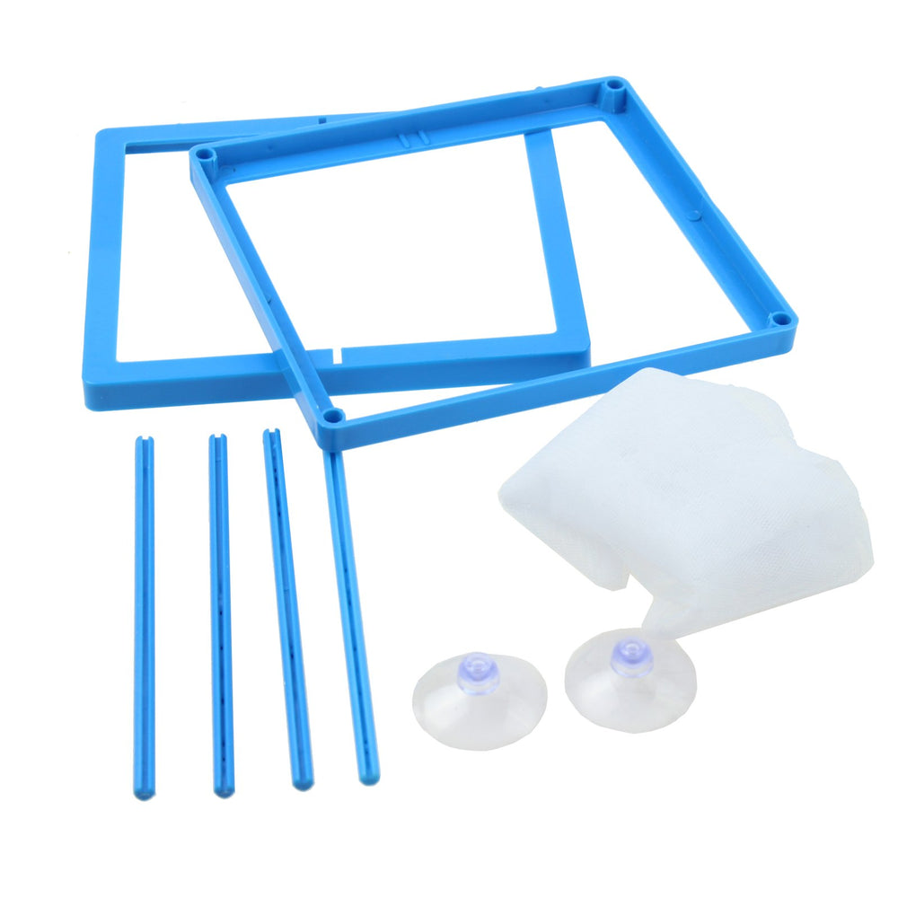 AQUANEAT net fry saver closeup with soft polyester mesh and clear frame.